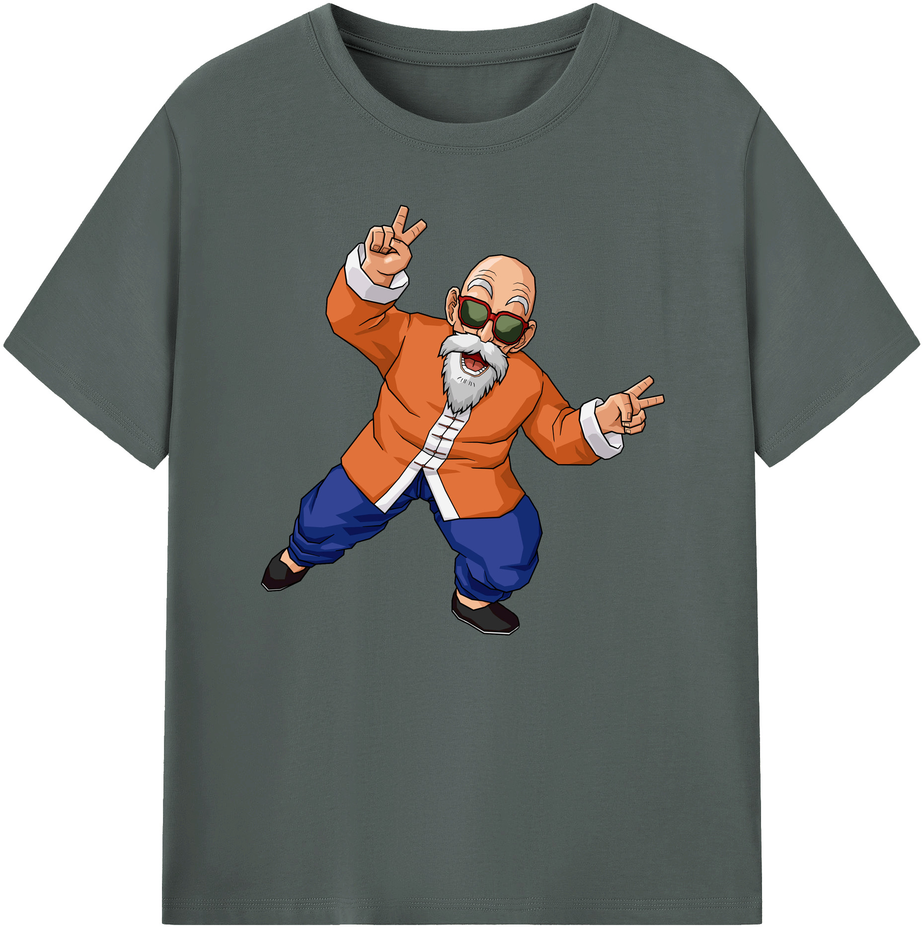 （画像用） ドラゴンボール 亀仙人（かめせんにん） DRAGON BALL Master Roshi Kame Sennin 綿100％ メンズ半袖Tシャツ｜肌触りやわらか＆通気性